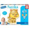 Wild Animals Baby Puzzle - EDUCA - 19 Pieces - Set of 5 Progressive Puzzles - From 24 Months