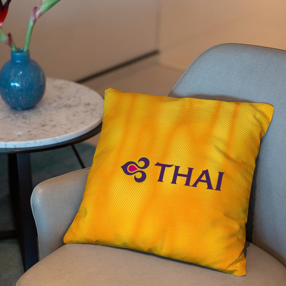 Подушка Thai Airways International 2-в-1 Двусторонняя Плюшевая Наволочка | Для Авто/Дивана/Кровати | Идеальный Подарок