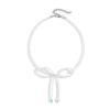 Bowknot Pendant Clavicle Chain Acrylic Beaded Butterfly Statement Women Necklace Adjustable Collarbone Chain Jewelry