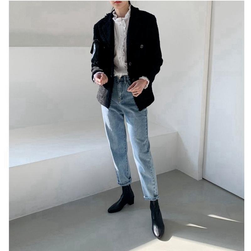 Летние женские тонкие широкие джинсы с высокой талией, прямые свободные брюки в корейском стиле