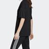 adidas Футболка с круглым вырезом и логотипом Trefoil, женские топы, черная EC1884