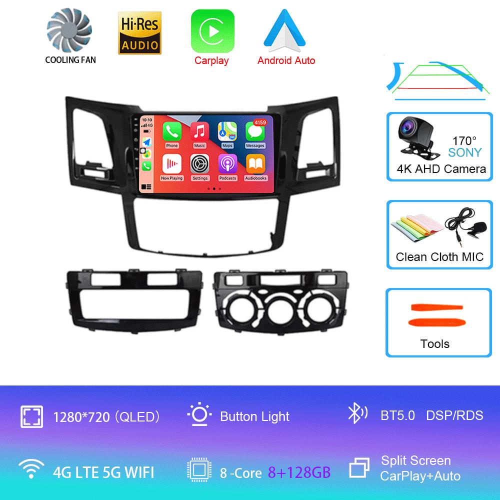 Для Toyota Fortuner Hilux Revo Vigo 2005-2007 Автомобильный радиоприемник Android 14 Carplay Мультимедийный проигрыватель Автомагнитола Стерео 2din Головное устройство