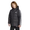 Детская утепленная куртка Adidas Essentials с 3 полосками, размер 160, унисекс, KKO90, Черный/Белый (JL7402),