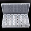1Set 28 Lattice Plastic Nail Tool Decorations Empty Storage Case Box