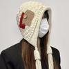 Harajuku Designed Crochet Lei Feng Hat Keep Warm Pullover Hat Sweet Ear Protection Hat  Ladies