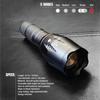 Exquisite 40x Strong Light LED Flashlight Long Shot Torch for Household Outdoor Activities