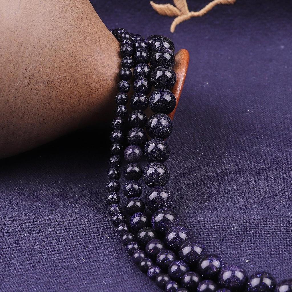 Круглые свободные бусины из натурального камня, синего песчаника, 15 дюймов, прядь 4, 6, 8, 10, 12 мм, размер на выбор для изготовления ювелирных изделий, браслета «сделай сам»