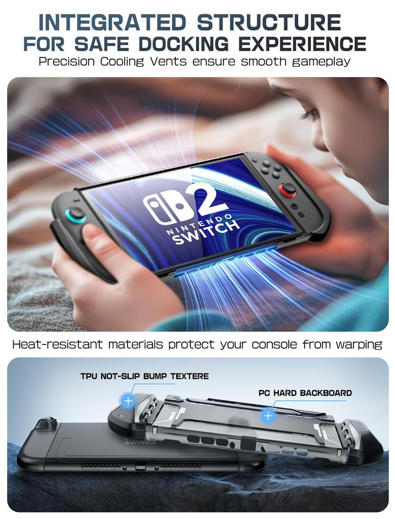 Mumba Nintendo Switch 2 Case with TPU Protective Dockable Accessory for Nintendo Switch and Controllers Grip, Cover, Joy-Con [Blade Series]