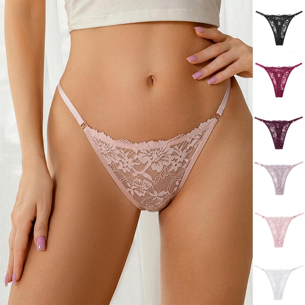 Ladies' Low Waisted Underwear With Hollowed Out Comfort, Lace Lace Lace Sexy Underwear, Thong