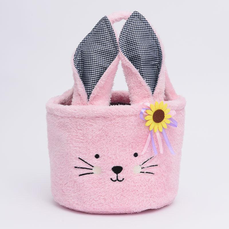 Easter Basket Rabbit Candy Bag Children's Storage Bucket Plush Soft and Easter Storage Basket Cartoon Easter Decoration 2025