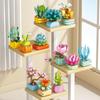 Succulent Tiny Building Blocks - Lego-Compatible Flower & Plant Ornaments, Perfect Girl's Gift