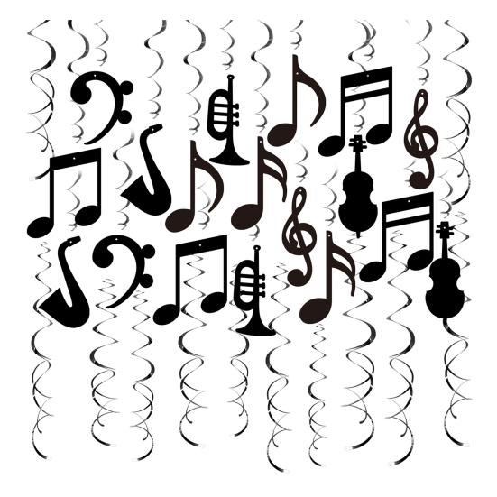 Музыкальные ноты подвесные завитки украшения музыкальная фольга вихрь вырезанный спиральный потолок украшение для музыкальной тематической вечеринки свадьба детский душ день рождения принадлежности