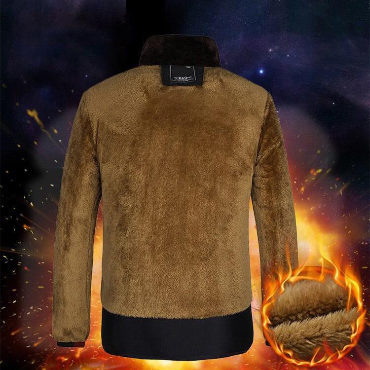 Men's Padded Jacket Warm Jacket Whole Piece Plus Velvet Thick Padded Jacket Large Size