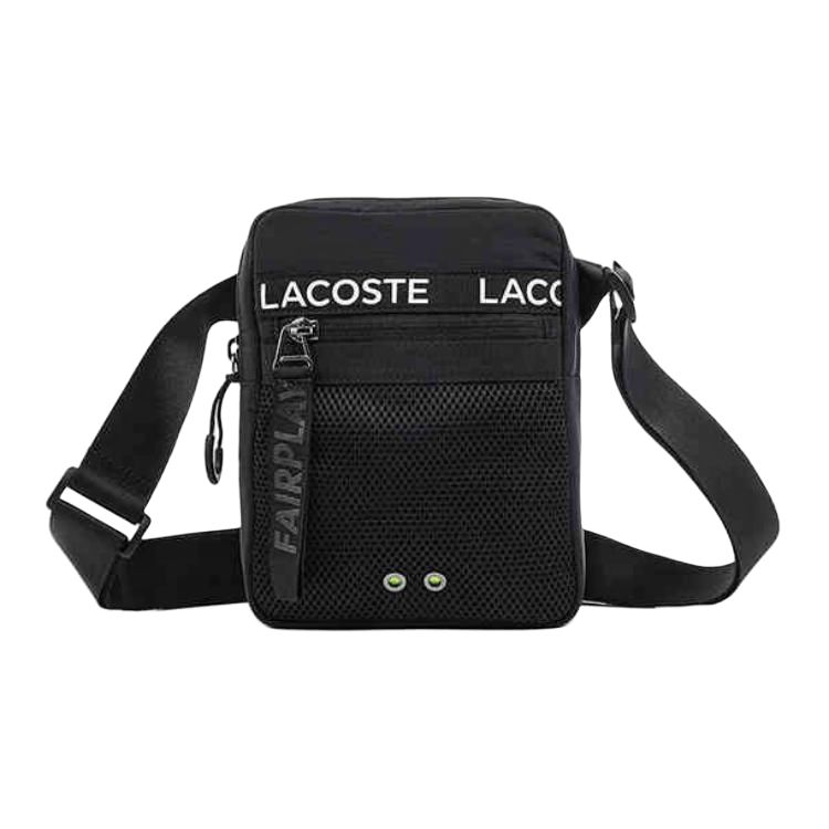 Lacoste Модная портативная повседневная нейлоновая сумка через плечо на плечо Средняя унисекс сумки Черная NU3797UH-000