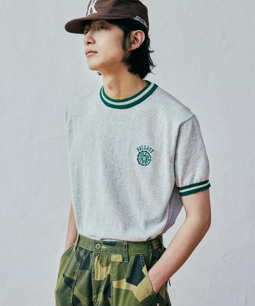 KND Ballast Athletic Ringer Tee Knit Melange Gray