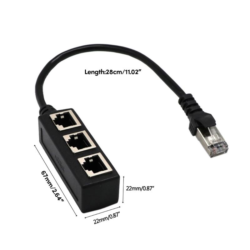RJ45 1 Штекер на 3 Розетки Сетевой Разветвитель Ethernet LAN Кабель-Адаптер для Cat5, Cat5e, Cat6, Cat7 Прочный