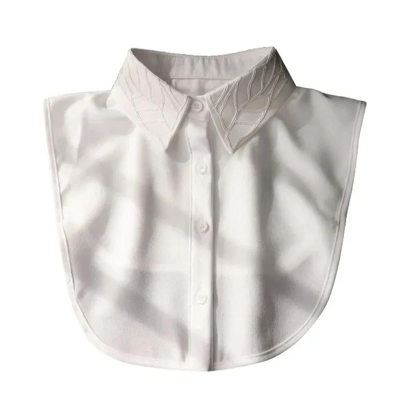 Fashion Front Tie White Fake Collar for Women Stand Detachable Collar Fake Girls Vintage Lace Ladies False Blouse Collar