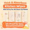 Толстые Впитывающие Кухонные Салфетки, Одноразовые Влажные и Сухие Салфетки для Легкой Дезактивации, Маслостойкая Уборка, Оптовая Упаковка