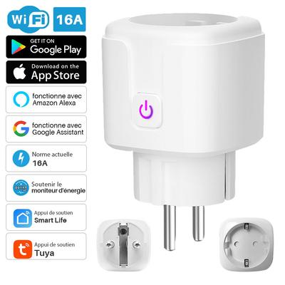 Умная вилка Wi-Fi розетка EU 16A Монитор мощности Функция синхронизации Tuya SmartLife Управление через приложение Работает с Alexa Google Assistant Яндекс