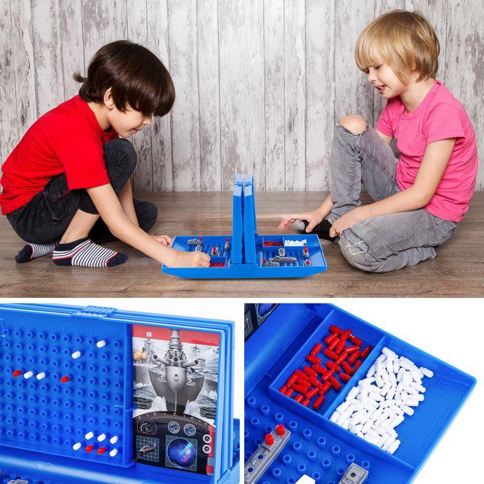 Jeu de société - KINDERPLAY - KP0496 - Bataille Navale - Portable - 2 joueurs - Dès 4 ans