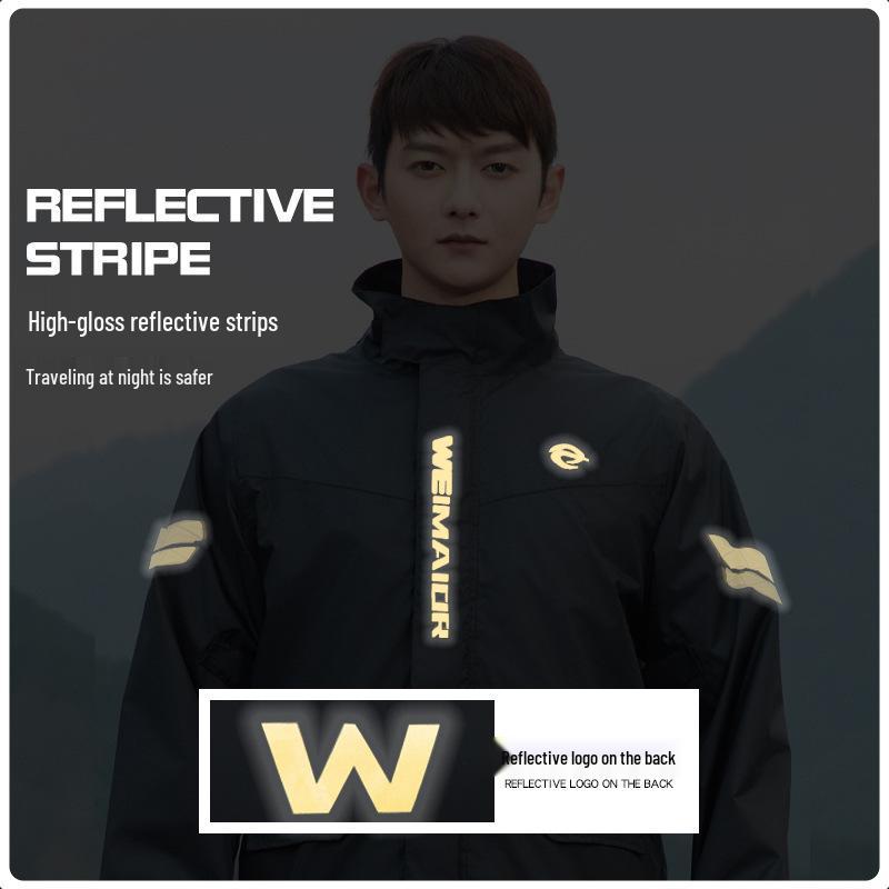 Мужской мотоциклетный дождевой костюм: Раздельный костюм (куртка и брюки) для курьеров по доставке еды, защита от шторма