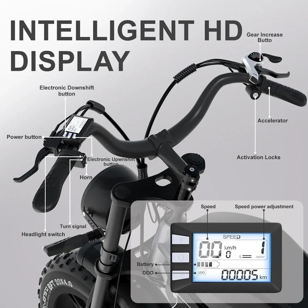 EBike x70 750W Dual Lithium Battery 34AH Long Range 40KM/H 20*4Fat Tire Electric Bike Mountain Electric Bicycle E-motorcycle