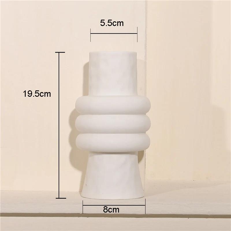 Hot Sale Nordic Ins Creative Ceramics Vase Home Ornaments White Vegetarian Flower Pot Vases Home Decorations Craft Gifts