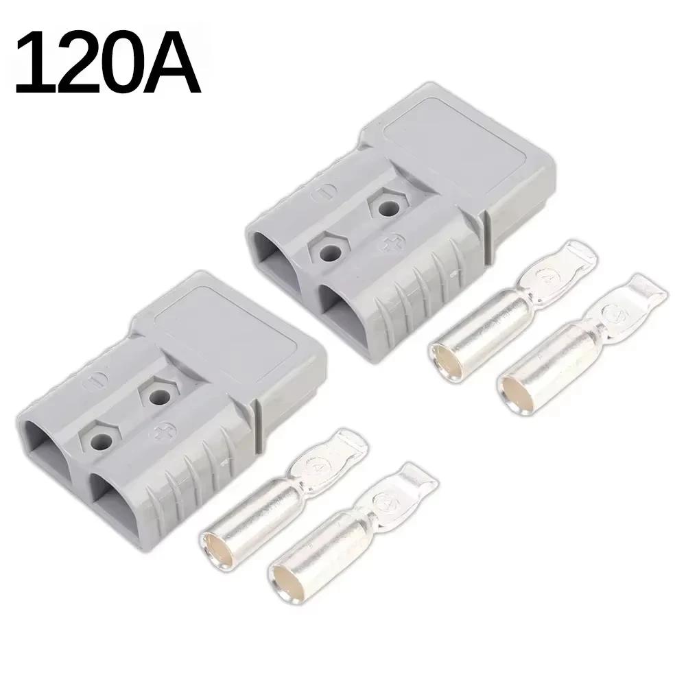 Universal 50A 120A 600V 2 Pin Connector High Current Battery Quick Charging Power Plug for Forklift Car RV Battery UPS Inverter