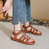 2024 Cross Tie Roman Flat Sandals Women's Open Toe Sandals Comfortable Casual Slippers Girl Student Sandalias De Mujer Beach Sandals