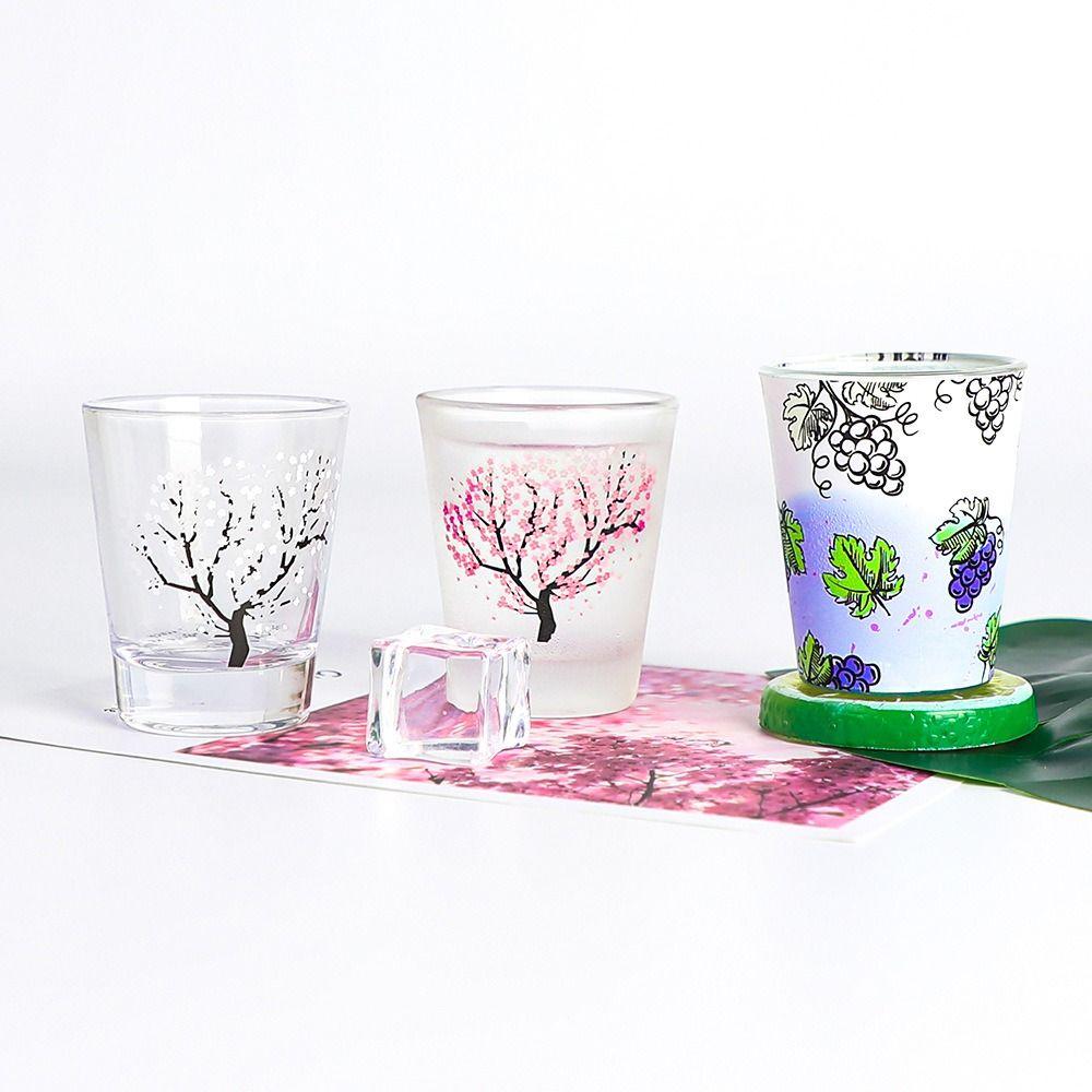 Creative Color Changing Glass Small Temperature Sensing Baijiu Sakura Cup Wine Glass Water Cup
