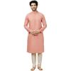 Мужской коралловый хлопковый комплект Kurta Pyjama от Manyavar