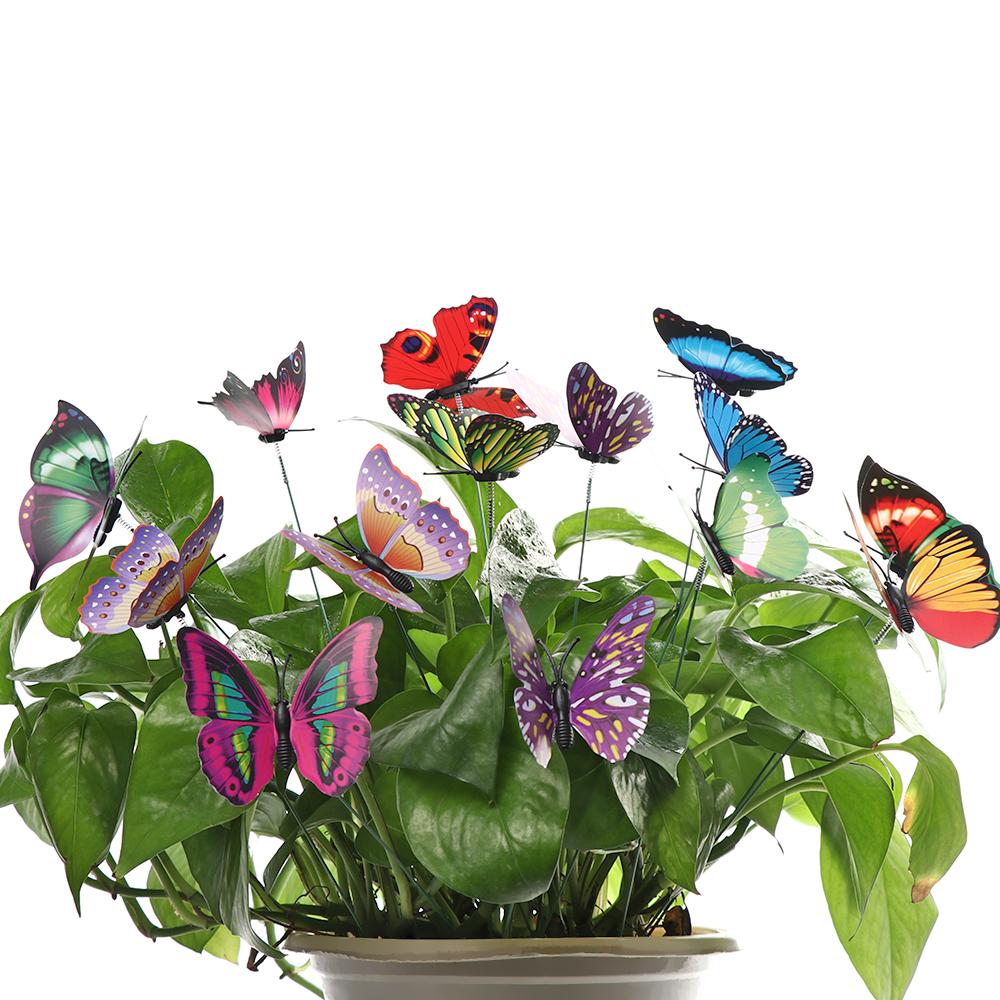 Bonsai Ornaments Garden Decoration Fake Butterflies Simulation Color Artificial Butterfly with Rods