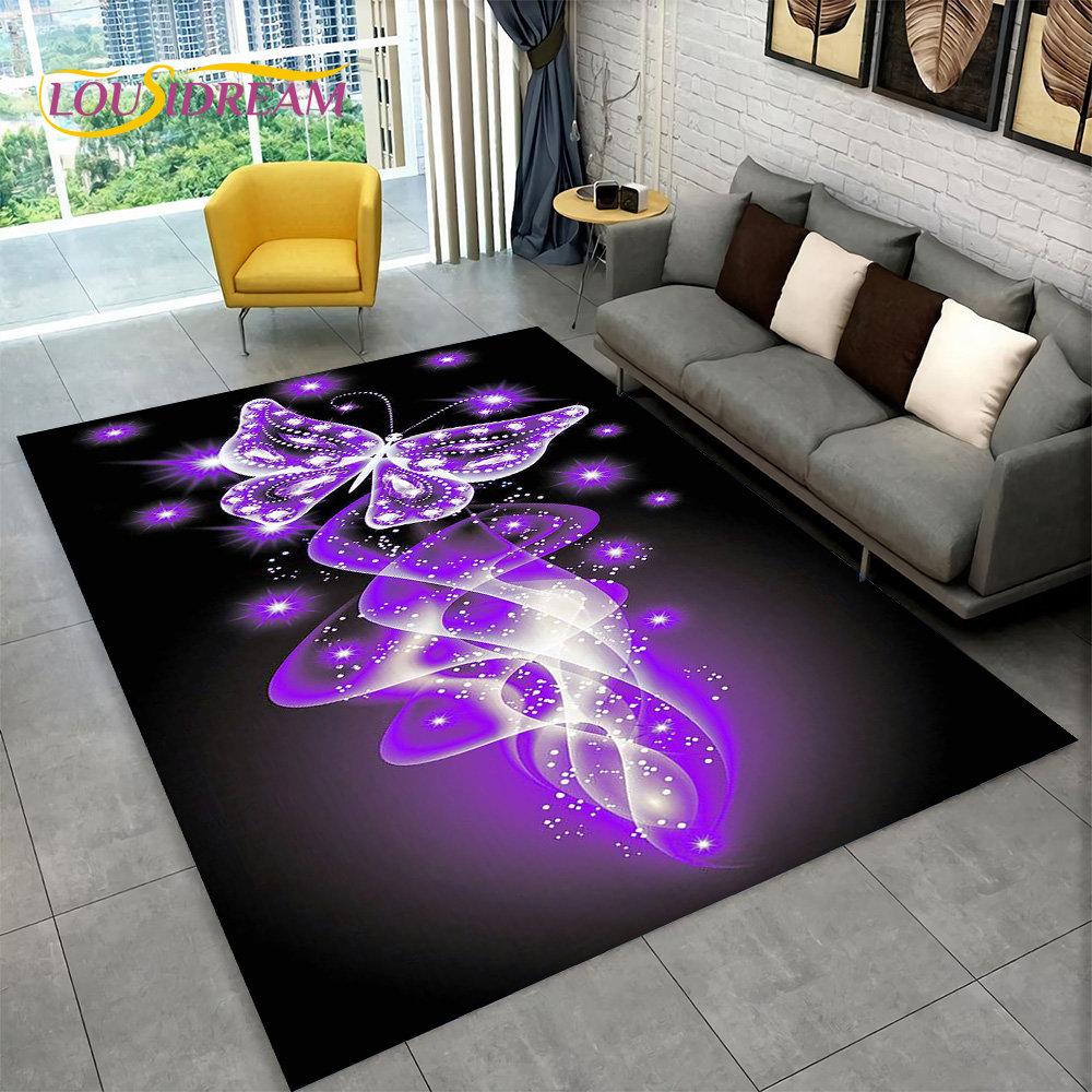 Ковер Pretty Dream Butterfly Flower Area Rug Large, ковер для дома, гостиной, спальни, дивана, коврика для двери, декора, детские нескользящие коврики