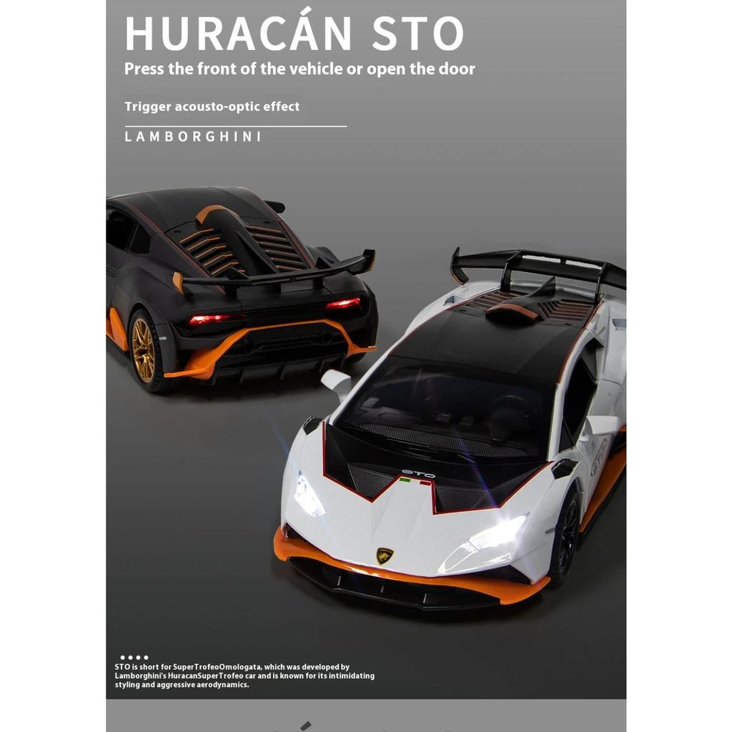 1/24 Lamborghini Huracan STO V10 Supercar Model Alloy Die Cast Vehicle Model Home Interior Collection Decorative Ornaments Gift