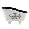 [A2936] - Ceramic Soap Dish 'Bains-Douches' White Black (retro Bathtub) - 20x11cm