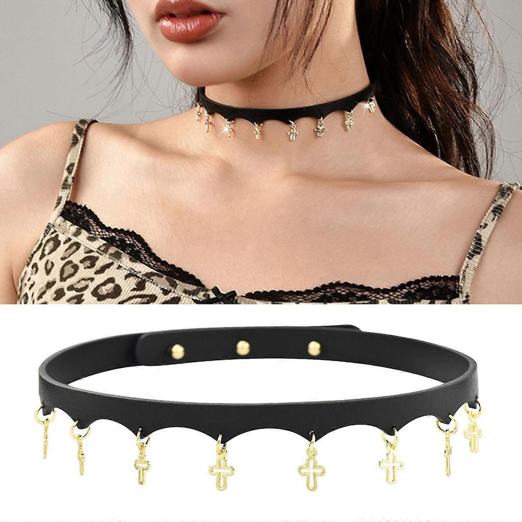 Religious Pattern Necklace Vintage Style Necklace PU Leather Texture Festival Accessories Suitable for a Distinctive Look Silver