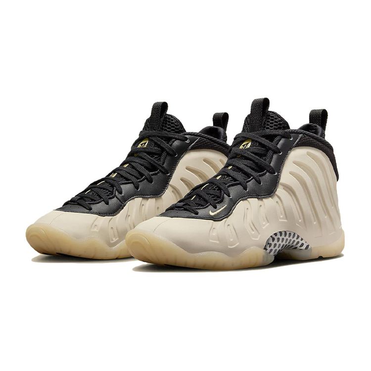 Nike Кроссовки Little Posite One GS Light Orewood Brown Kids, кремово-черные, Team-Gold FQ1930-001