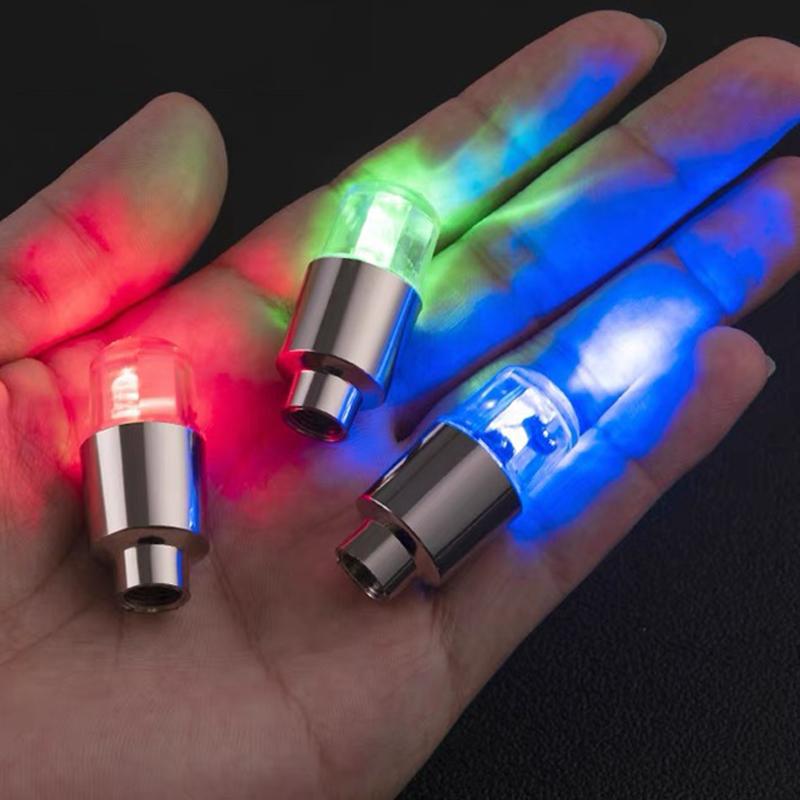 1/4Pcs Car Wheel Lights Cap Auto LED Light Wheel Tire Tyre Air Valve Stem Caps Cover for Car Motorcycle Auto Lights Accessories Neon Lights 4