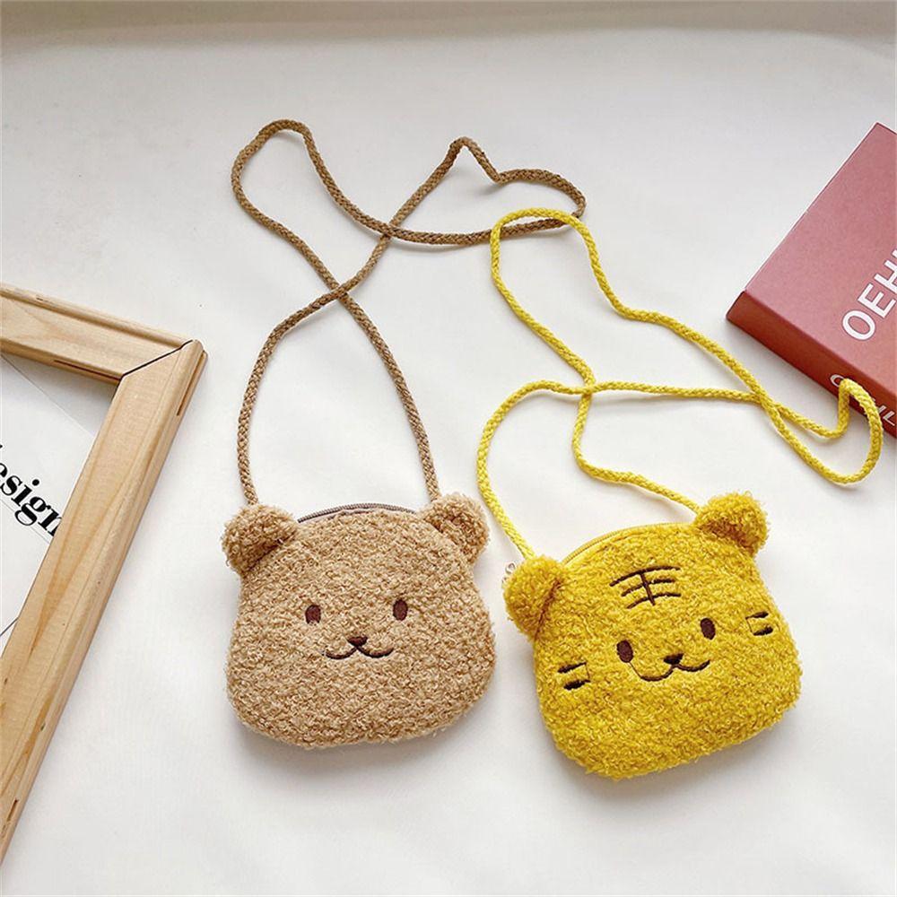 Small Kids Messenger Bag Plush Keys Coin Wallet Leisure Shoulder Bag  Children