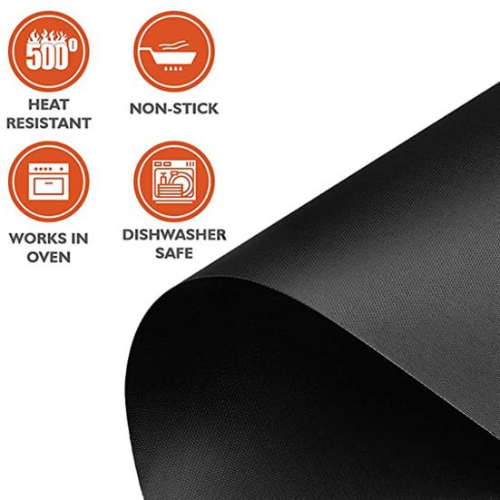 Yousheng BBQ Mat Oven Liner Heavy Duty Reusable Stovetop Protector Heat Resistant Gas Toaster Microwave Drip Liner Non-Stick Grill Baking Mat