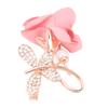 Fabric Rose Brooch Rhinestone Decoration Fashionable Exquisite Women Flower Brooch Pin for Party