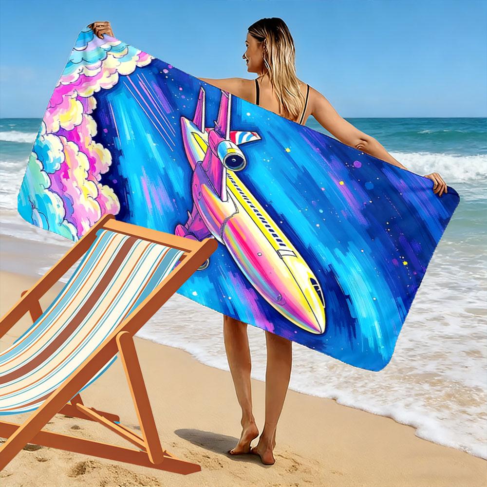 Soaring through vibrant skies Print beach towel, quick drying, suitable for travel, outdoor sports, jogging, the beach and swimming, gift