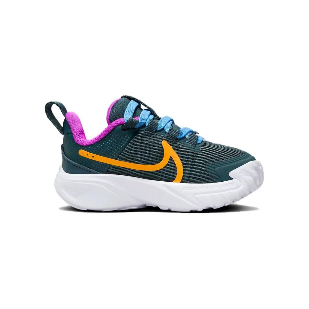 Nike Кроссовки Star Runner 4 TD Deep Jungle Sundial для малышей, Зеленый/Гипер-Фиолетовый/Парниковый Зеленый DX7616-300