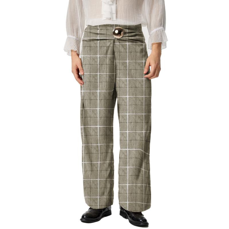 INCERUN Мужские брюки с застежкой-молнией сбоку и перекрученной талией, длинные брюки с широкими штанинами