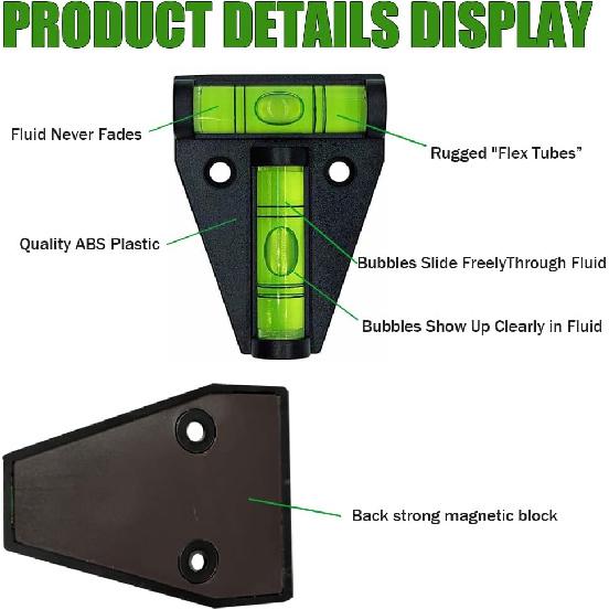 2pcs RV Levelers, Magnetic T Type Precision Leveling Bubble Leveler, RV Exterior Leveling Stablilization Levelers