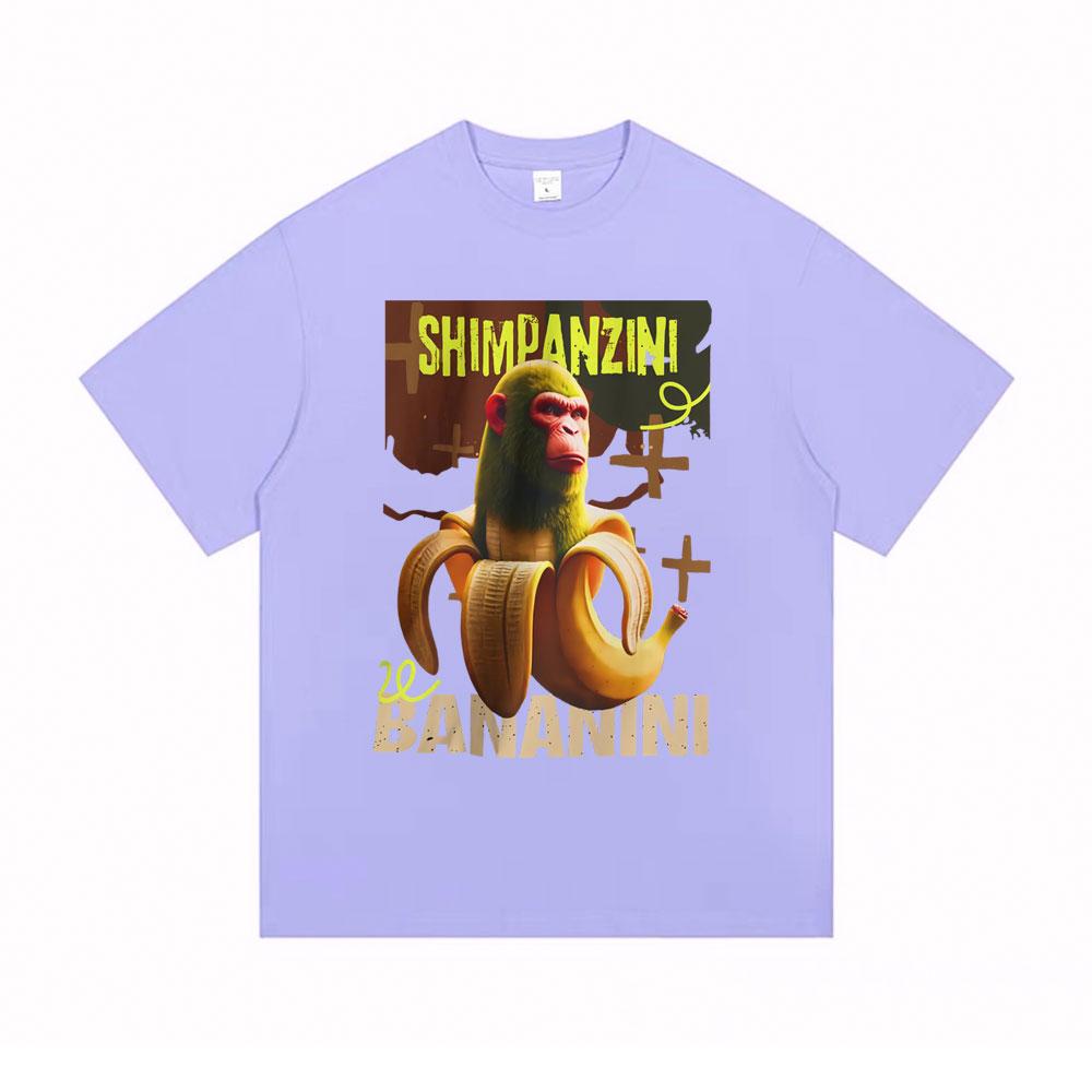 Shimpanzini Bananini Funny Banana Monkey Meme Tshirt Men Women Casual Cotton Vintage T Shirt Male Fashion Humor Short Sleeve