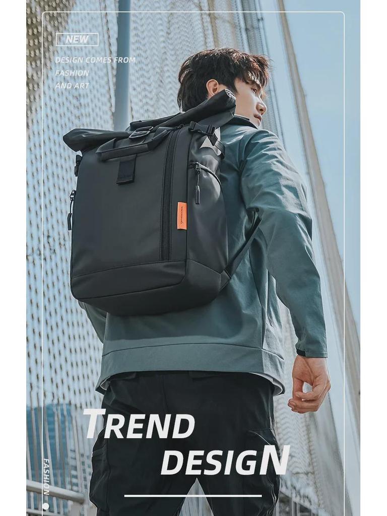 Men's High-End Fashion Laptop Backpack - Large Capacity, Waterproof Oxford Cloth, Stylish Schoolbag