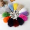 1PC Long Fox Fur Charm Bag Pendant Girls Pom Pom Keychain Soft Key Ring Fluffy Tail Keychain Gift Car Keyring Women Accessories