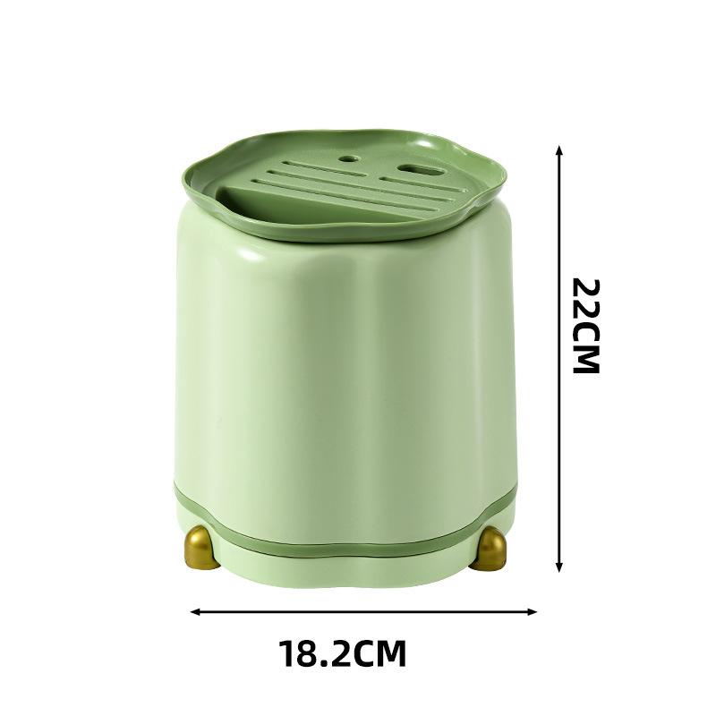 Кухонная вращающаяся полка для ножейЛегкий роскошный кремовый стильМногофункциональная полка для ножейСтеллаж для домашнего храненияВстроенная полка для палочек для еды