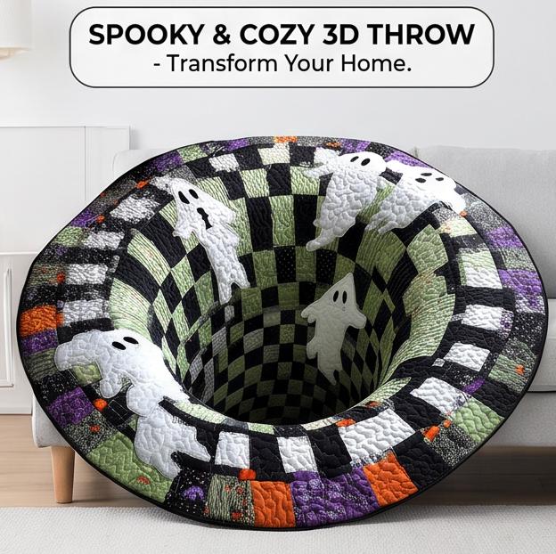 Halloween 3D Visual Ghost Decorative Rug - Festival Carpet for Bedroom Bedside Sofa Coffee Table Haunted House Decor